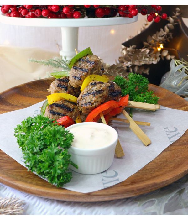 Plant Based Kebabs avec Harissa Yoghurt Dip